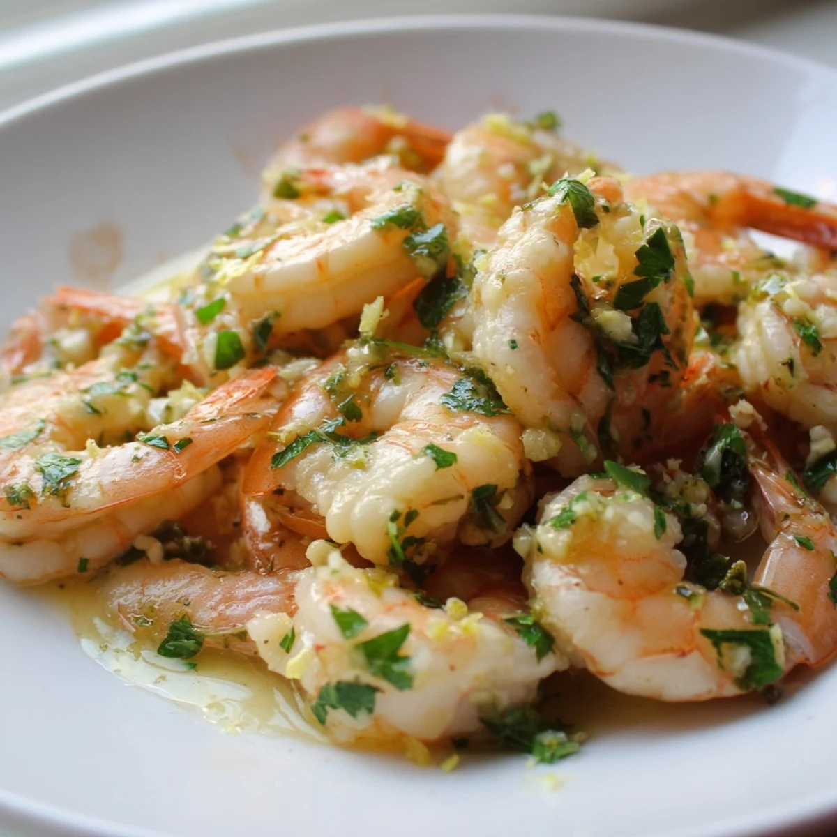 Golden 15-Minute Garlic Shrimp Scampi featuring plump shrimp in a rich lemon-butter sauce, ready to serve.