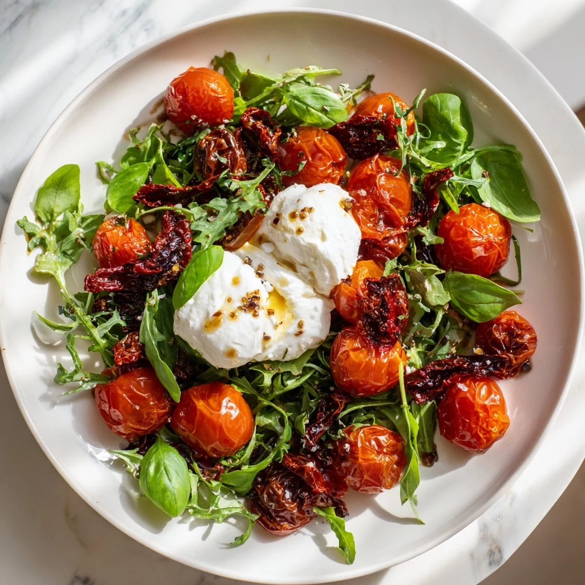 Enjoy this easy, Italian-inspired Tomato Flight Salad, with its medley of textures and tastes.