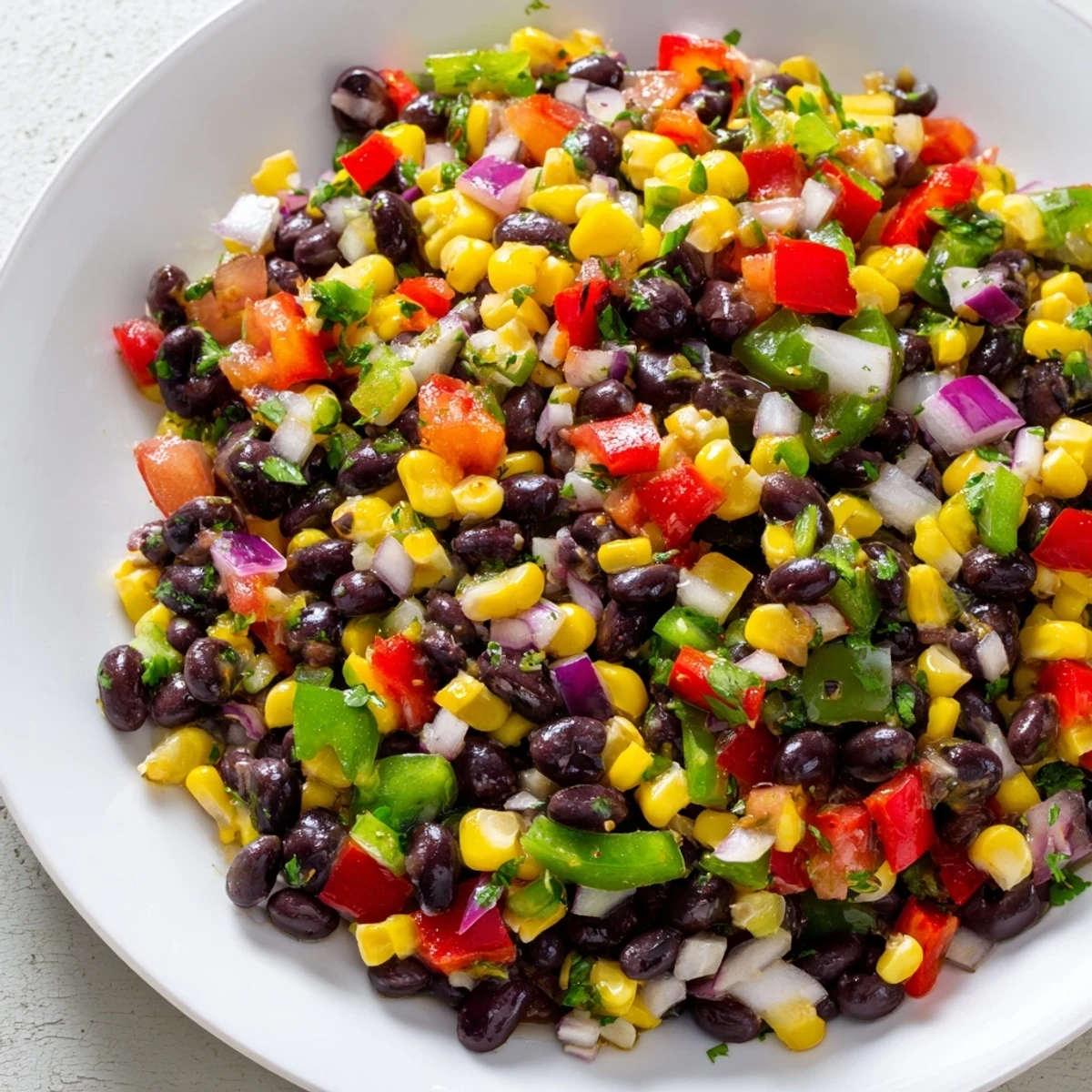 Fresh Cowboy Caviar Salad: a vibrant Southwestern delight with black beans, corn, and peppers.