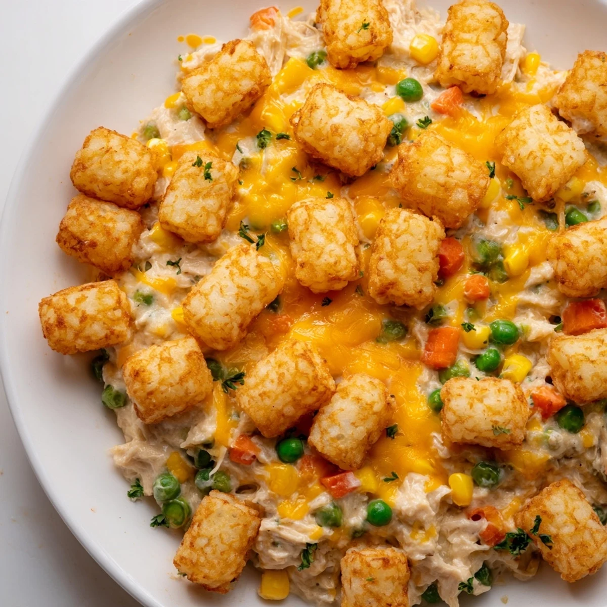 Imagine the bubbly, cheesy topping of this easy, family-favorite Crispy Tater Tot Casserole.
