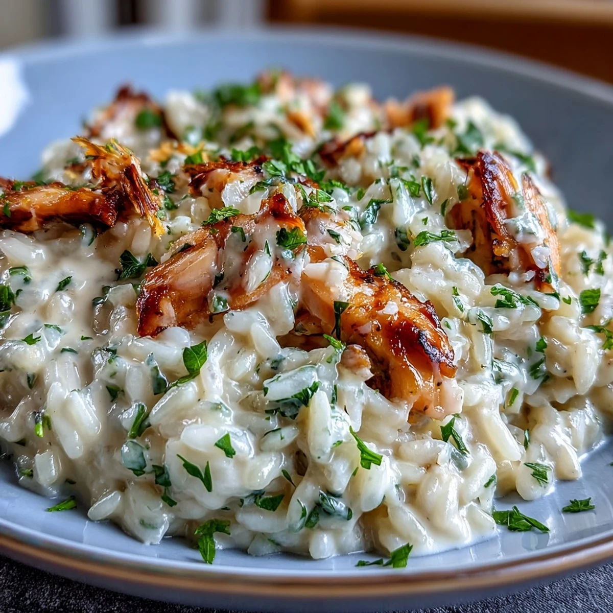 A warm skillet of smoked haddock risotto with tender Arborio rice, perfect for a pescatarian weeknight main dish.