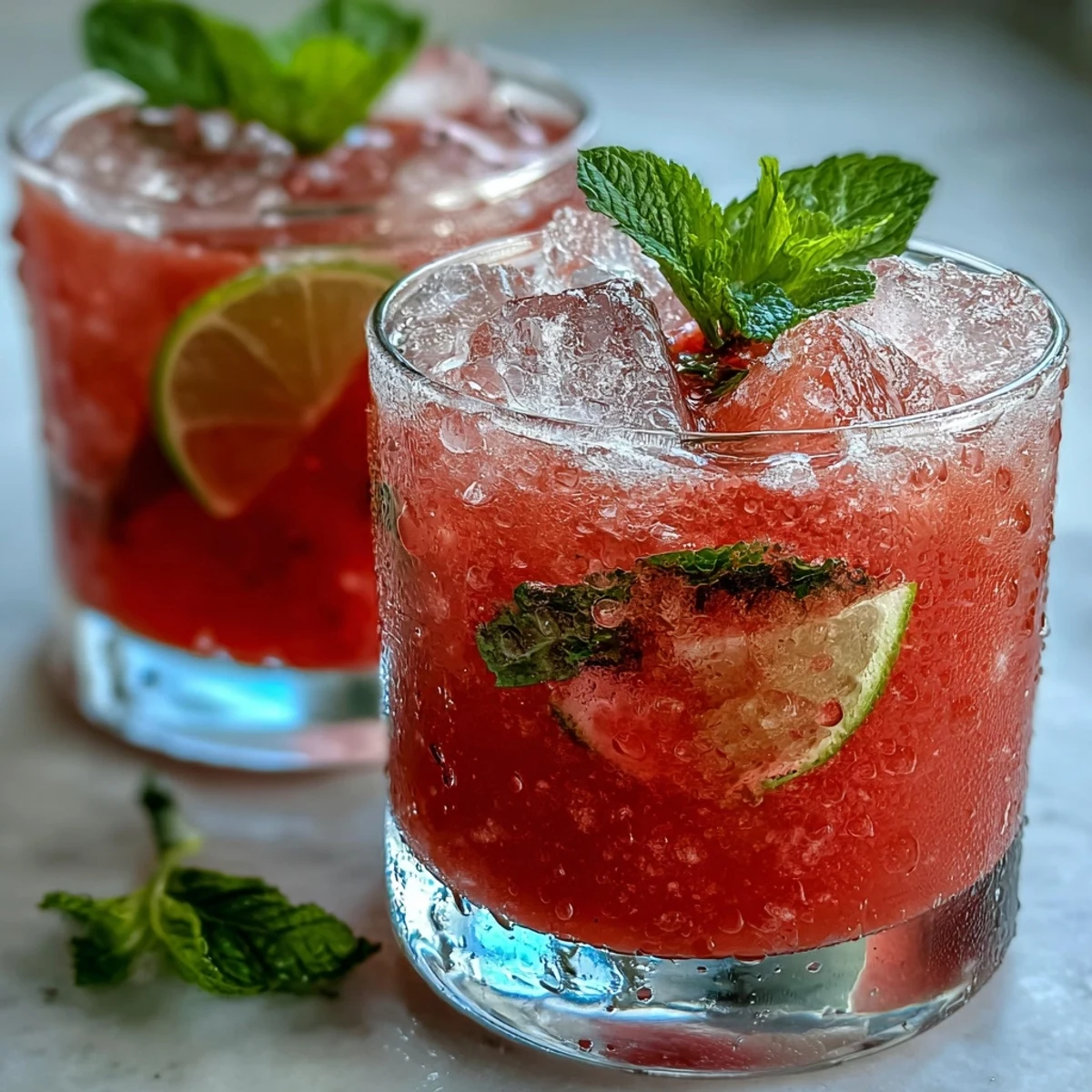 Chilled Guava Juice With Sparkling Water in a frosty glass with fresh mint, ready to sip.