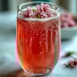 Vibrant Elderflower Guava Mimosa cocktails in flutes, garnished with edible flowers, ready for a sunny brunch spread.