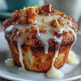 Bright lemon poppy seed muffins with a glossy glaze, perfect for a fresh spring brunch or afternoon snack.