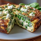 Spring Frittata Asparagus Peas Cheese