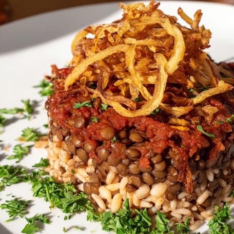 Egyptian Koshari Layered Dish