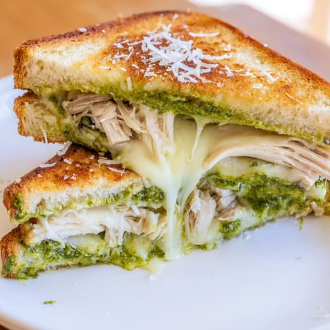 Mozzarella Pesto Chicken Grilled Cheese