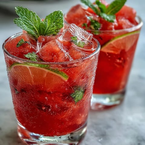 A tall glass of Guava Juice With Sparkling Water and a lime slice, served over ice.