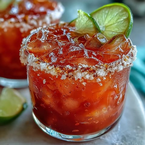 A vibrant Guava Margarita with a salted rim, fresh lime wedge garnish, and a pink-hued, tropical cocktail ready for summer sipping.