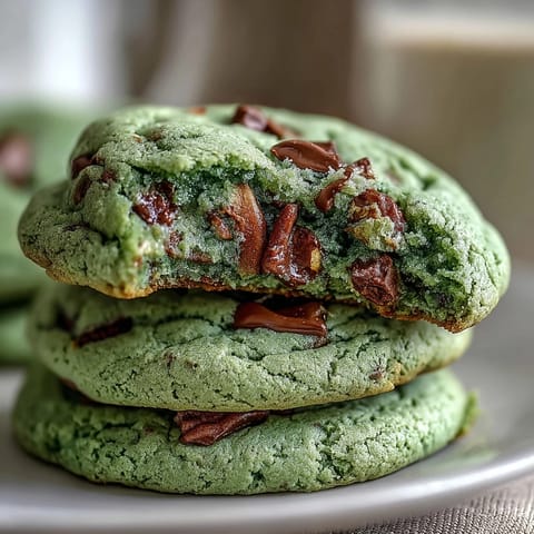 St. Patrick's Day Pistachio Pudding Cookies with real pistachios and a natural green hue, soft and chewy for festive gatherings.