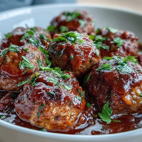 Savory slow cooker meatballs in marinara, tender and juicy, served with a sprinkle of Parmesan.  