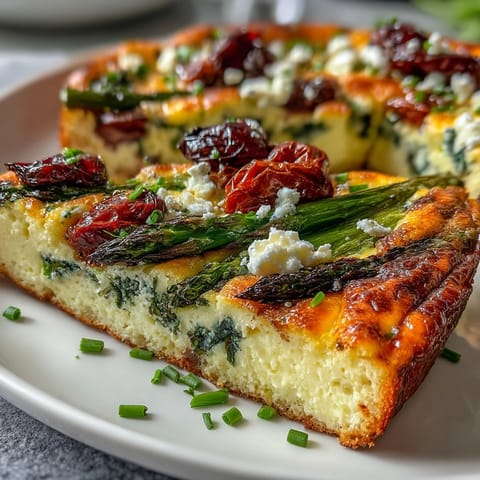 Sheet Pan Easter Frittata bursting with colorful spring vegetables and fresh herbs, baked to golden perfection for a festive brunch centerpiece.