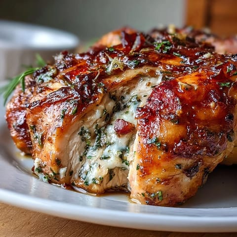Golden roast chicken with herb butter under the skin, crispy exterior and juicy meat, served with preserved lemon and fresh herbs.