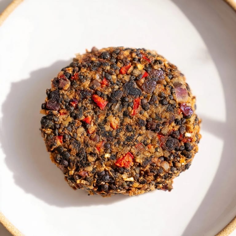 Savory and spiced black bean burgers, served on a toasted bun with colorful vegetable garnishes.