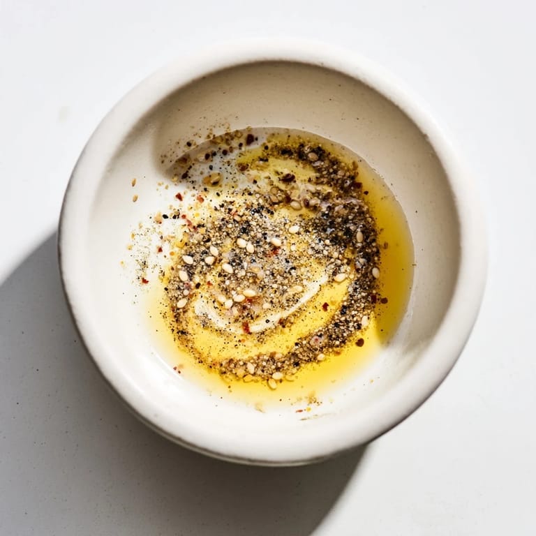 A close-up of creamy Simple Honey Vinaigrette, showcasing the perfect emulsification, ready to serve or store.