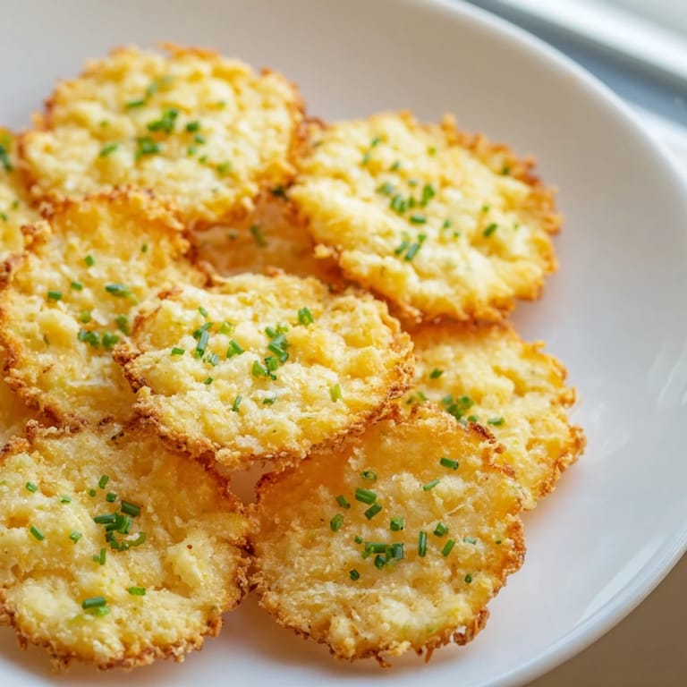Oven-baked Crispy Cottage Cheese Chips, showing a close-up of the delicious, crunchy snack, freshly seasoned.