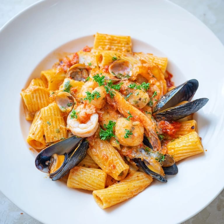 A creamy and flavorful Seafood Pasta Bake with perfectly cooked seafood in every bite, delicious!