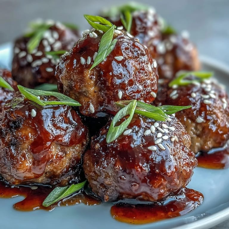 A fork lifts a tender Easy Sweet and Sour Crock Pot Meatball from sticky sweet and sour sauce, paired with steamed rice.