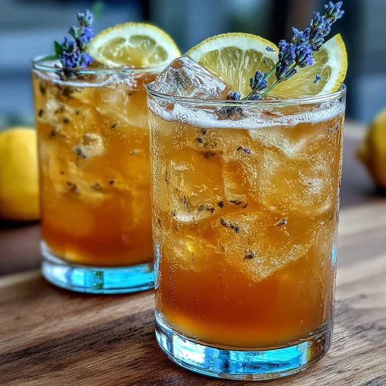 Chilled glasses filled with lavender-infused lemonade and prosecco, offering a floral twist on the classic spritz cocktail.