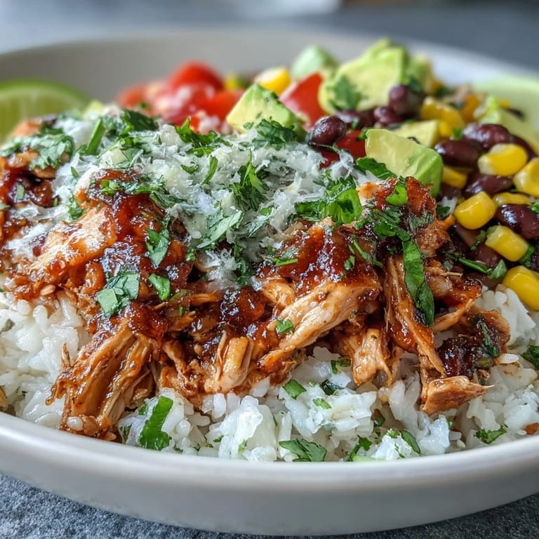Juicy salsa-infused chicken served in bowls with rice, avocado, tomatoes, and cilantro, perfect for a quick and healthy dinner.