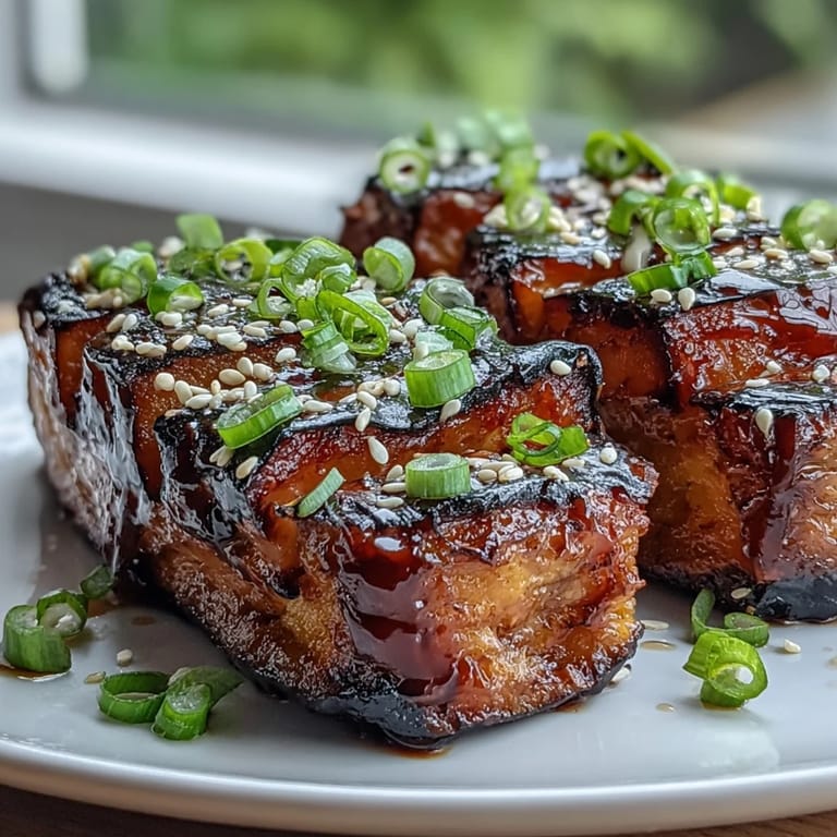 Roasted Miso Glazed Eggplant halves, tender and deeply savory, ready to enjoy.