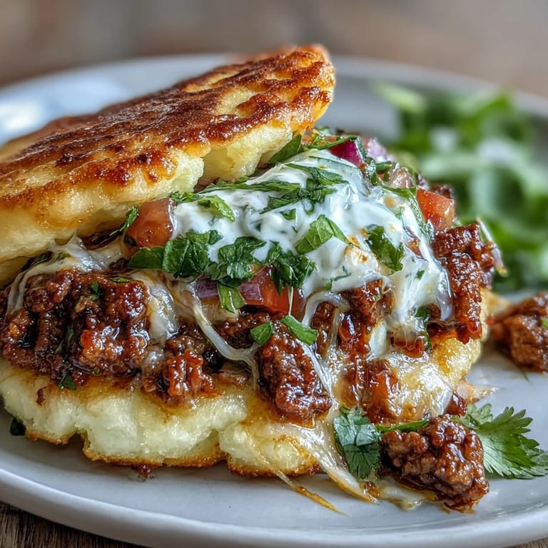 Low-carb cloud bread taco shells hold juicy ground beef and fresh pico de gallo for a healthy dinner.  