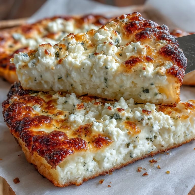 High-protein cottage cheese flatbread, soft and flexible, perfect as a gluten-free bread alternative.  
