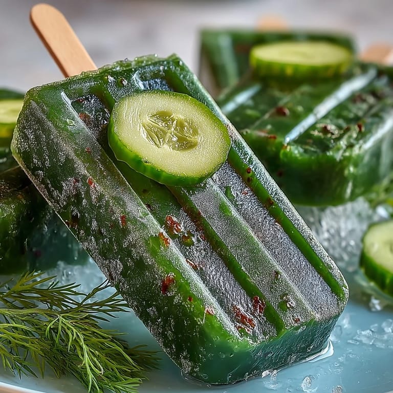 Taste this sweet and savory pickle juice popsicle, a unique, vibrant frozen dessert.