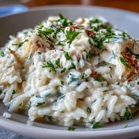 Creamy smoked haddock risotto topped with fresh parsley and lemon zest, served in a rustic bowl for a cozy dinner.  