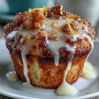 Bright lemon poppy seed muffins with a glossy glaze, perfect for a fresh spring brunch or afternoon snack.